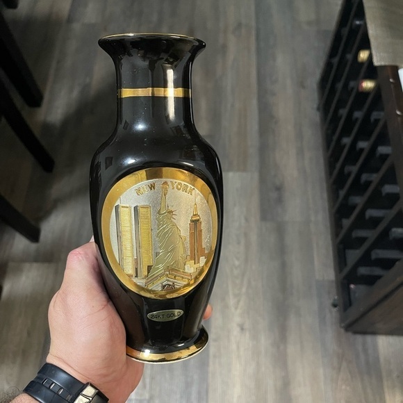 Decorative small Vase Chokin New York 24KT Gold made in Japan. - Picture 3 of 4